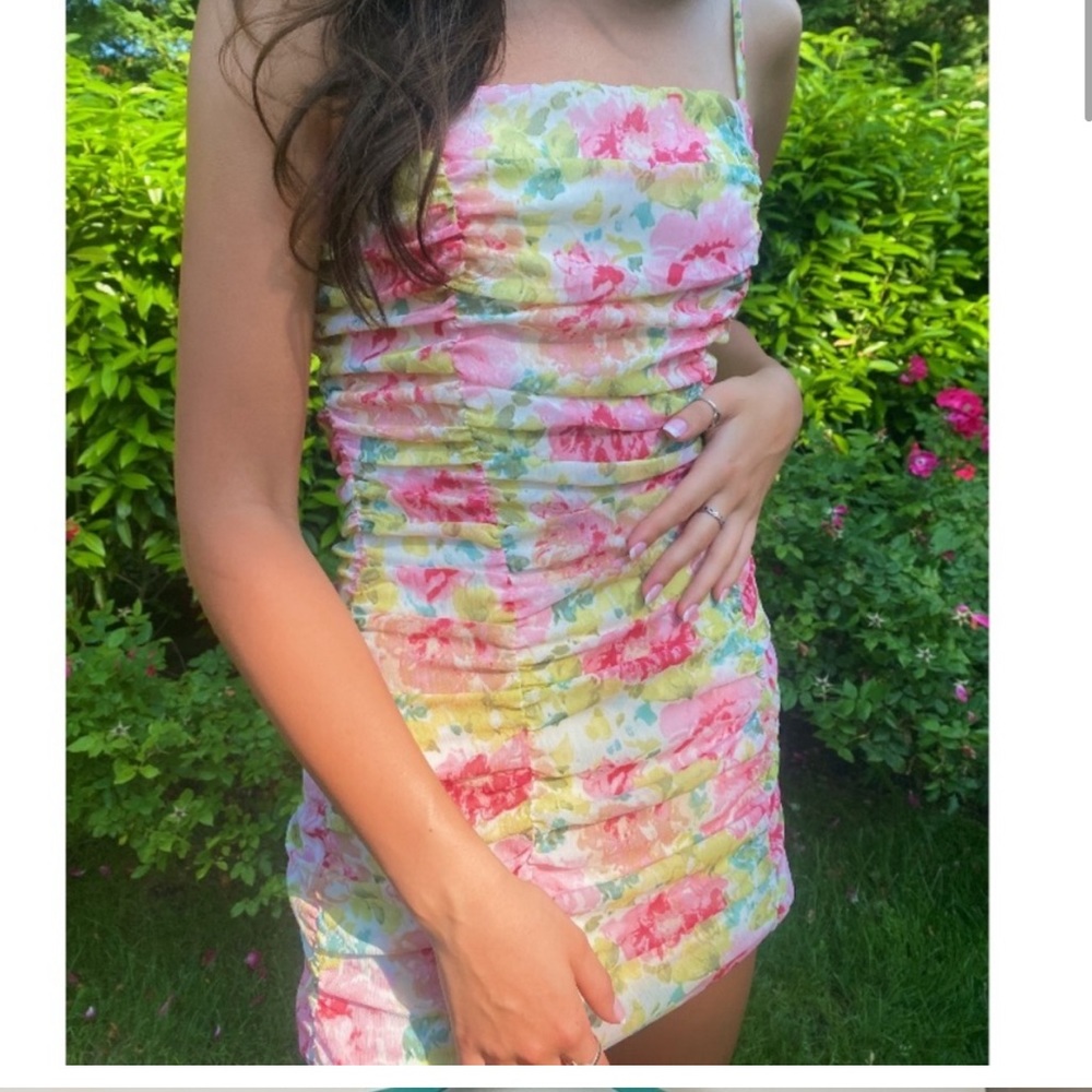 Sky to moon pink floral dress💗